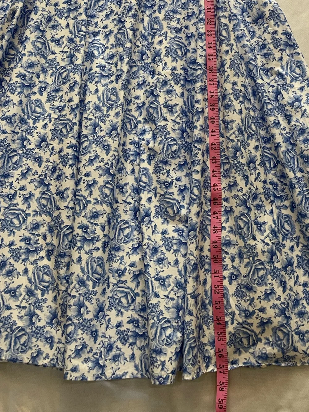 AQUA Boho Collection Blue Floral Off-Shoulder Maxi Cotton Dress - Picture 12 of 13